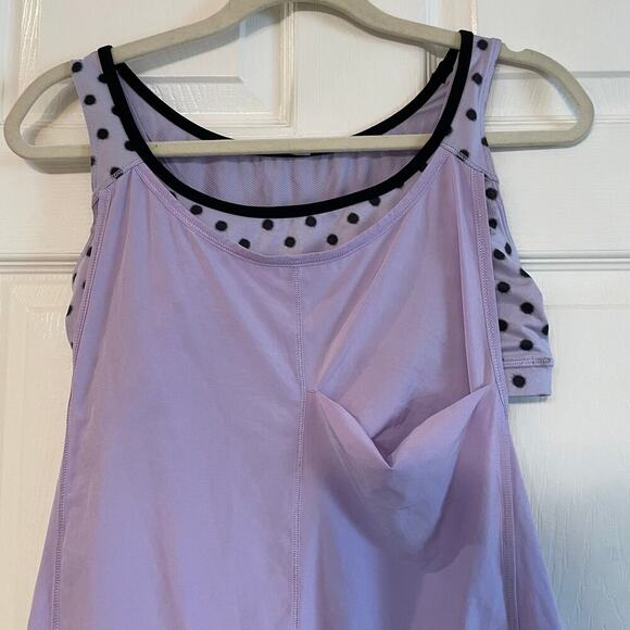 Lululemon Tops - Lululemon Run: For Your Money Tank Lilac / High Noon Dot Lilac / Black Sz 10
